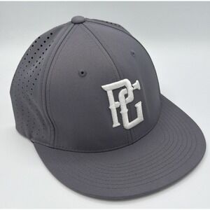 Pacific Headwear PG Logo Fitted Hat Gray L XL Style 474 Cap